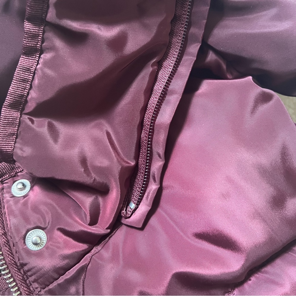 Ci Sono Maroon Puffer Vest XL Sherpa Lined No Hood - Picture 10 of 10